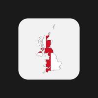 England map silhouette with flag on white background vector