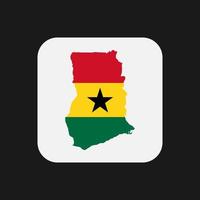 Ghana map silhouette with flag on white background vector