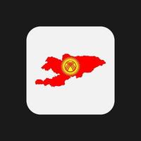 Kyrgyzstan map silhouette with flag on white background vector