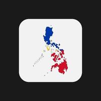 Philippines map silhouette with flag on white background vector