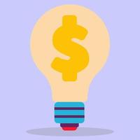 The idea icon. A light bulb with a dollar inside. Illustration in a flat style. vector