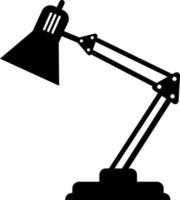 Table lamp icon for work, study, black silhouette. Highlighted on a white background. Vector illustration.