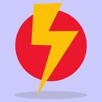 Lightning in a circle, a design element of the vector logo of electricity. A symbol of the energy and electricity of thunder.