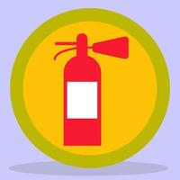 Fire extinguisher. The sign of a red fire extinguisher in a green circle. The image is made in a flat style. Vector illustration. A series of business icons.