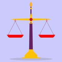 Flat vector illustration of the scale icon. Balance. Balance of the balance scale, the design pattern of the Libra sign.