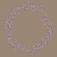 Round lavender frame. Vector illustration. A place for your text.