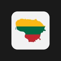 Lithuania map silhouette with flag on white background vector