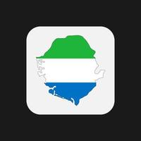 Sierra Leona mapa silueta con bandera sobre fondo blanco. vector
