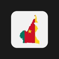 Cameroon map silhouette with flag on white background vector