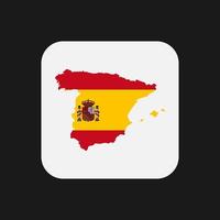 España mapa silueta con bandera sobre fondo blanco. vector