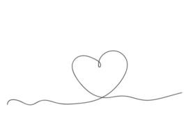 corazón hecho de minimalismo de boceto abstracto de línea. símbolo romántico dibujado a mano declaración de amor expresión infantil vector afecto y adoración