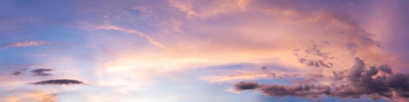 Dramatic panorama sky with cloud on sunrise and sunset time. Panoramic image. photo