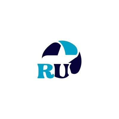 RU logo design. RU Professional letter logo design.