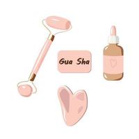 Set of Gua Sha massage tools vector