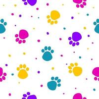 Dog paw wrapping paper seamless pattern. Swatch for veterinary clinic poster, party wallpaper, holiday textile print ,kids party card, pet shop sale advertising, woman dress print. vector