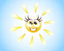 Sun cartoon character vector