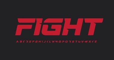 Fight font battle alphabet strike letters. Modern logo typography. Minimal dynamic typographic design. Sport letter set for power logo, headline, monogram, and branding type. Isolated vector typeset.