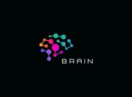 placa de logotipo con puntos de cerebro abstracto, logotipo para ciencia, medicina, educación, tecnología, negocios. símbolo vectorial vector