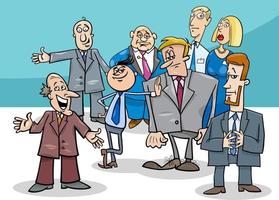 cartoon businessmen and managers characters group vector