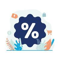 Shopping discount, flash sale vector illustration. Flat design suitable for many purposes.