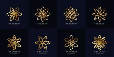 Ornament logo set collection. Minimalist, abstract, creative, simple, digital, luxury, elegant and modern logo template design. vector