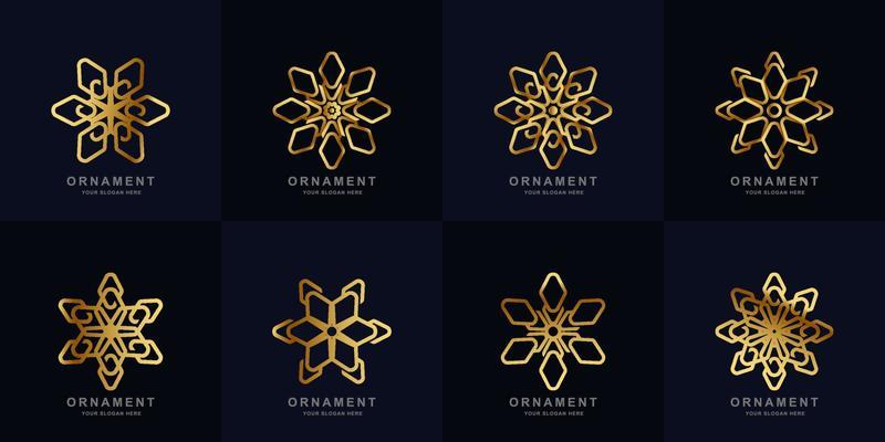 Ornament logo set collection. Minimalist, abstract, creative, simple, digital, luxury, elegant and modern logo template design.