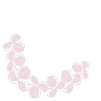 Round frame template of flowers in pale pink color in a watercolor manner. Great for greeting card. vector