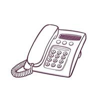 hand drawn telephone doodle illustration vector