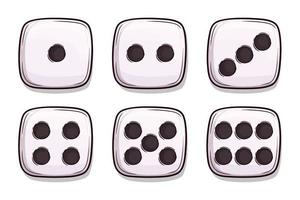 set of hand drawn dice vector