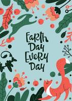 Creative banner with Earth Day concept text and pictures vector