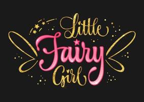 Poster with text Little Fairy Girl vector