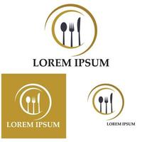 fork and spoon restaurant logo vector template