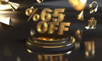 Percent 65 off sale discount banner template design photo