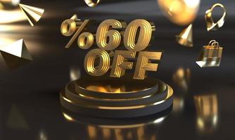 Percent 60 off sale discount banner template design photo