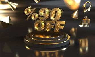 Percent 90 off sale discount banner template design photo