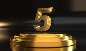 números sobre pedestal triple dorado foto
