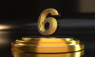 números sobre pedestal triple dorado foto