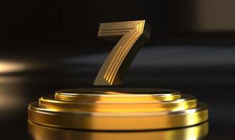 Numbers above golden triple pedestal