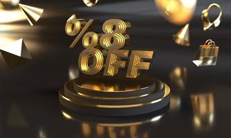 Percent 8 off sale discount banner template design photo