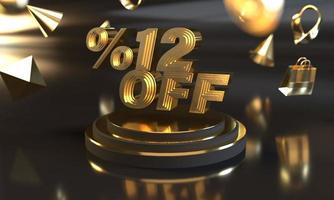 Percent 12 off sale discount banner template design