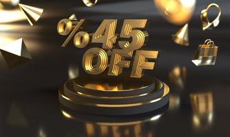 Percent 45 off sale discount banner template design
