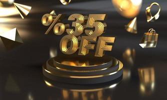 Percent 35 off sale discount banner template design