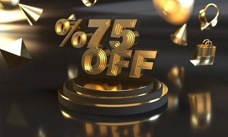 Percent 75 off sale discount banner template design