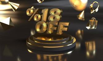 Percent 18 off sale discount banner template design photo