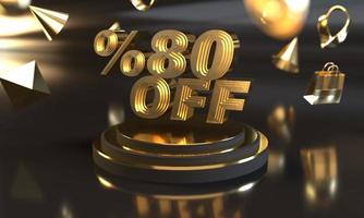 Percent 80 off sale discount banner template design photo