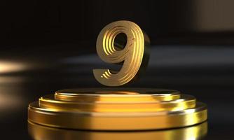 Numbers above golden triple pedestal photo