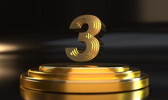 Numbers above golden triple pedestal photo