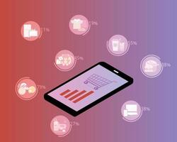big data analysis for online shopping vector