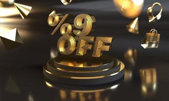 Percent 9 off sale discount banner template design photo