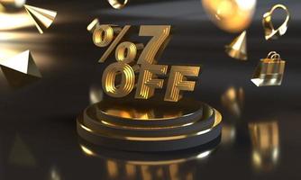 Percent 7 off sale discount banner template design photo